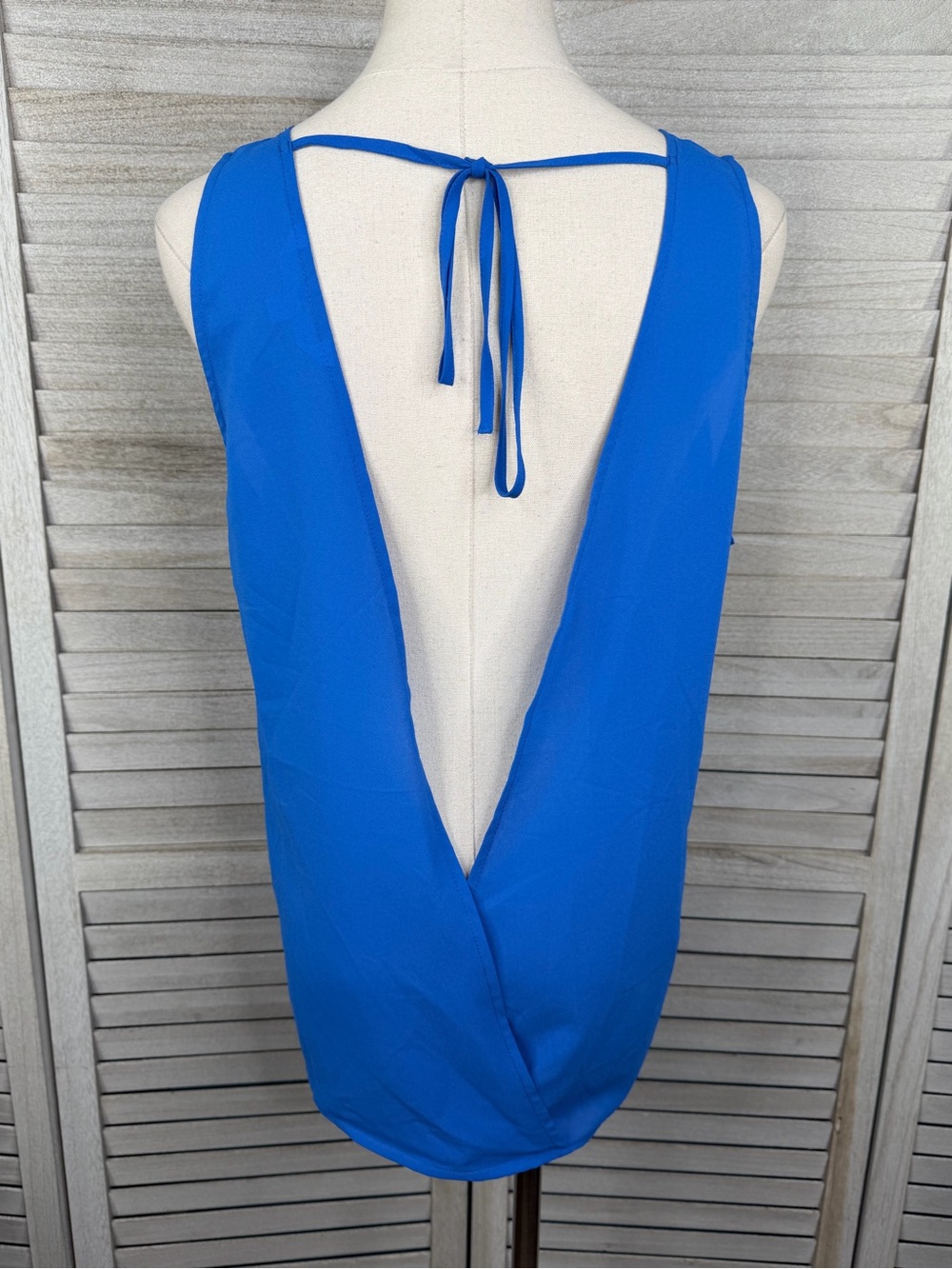 JACK BY BB DAKOTA Cobalt Blue Semi Sheer Open Back Tank Top-Medium